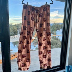 P. J. Salvage Love Coffee Flannel Pants Large